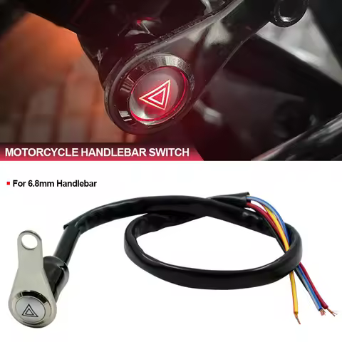 Motorcycle Scooter ON-OFF Hazard Light 5 wire Switch Emergency Warning Flasher Button Waterproof Swi