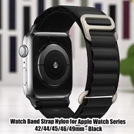 Watch Band Strap Nylon for Apple Watch Series 42 44 45 46 49mm Black Apple Watch Series 42 44 45 46 