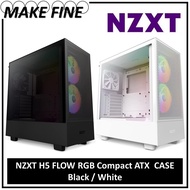 NZXT H5 Flow RGB Compact ATX Mid-Tower PC Gaming Case Black / White