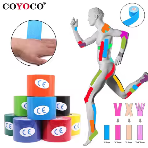 Width 2.5/3.8/5/7.5/10cm Waterproof Kinesiology Tape Knee Elbow Support Athletic Tape For Sports Mus