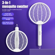 3 in1Rechargeable electric Mosquito Killer Swatter Racket High Voltage mosquito Trap Lamp