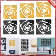 [Lszzx] DIY Rose Pattern Acrylic Mirror Wall Sticker for