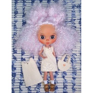 WARABEL Handmade Linens easy dress with shopping bag For Blythe Dolls 1/6 Doll Accessories Doll clot