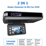 170 Degree Flow Radar Detector 2 in 1 Car DVR Camera Dashcam Full HD 1080P Video Registrator Recorde