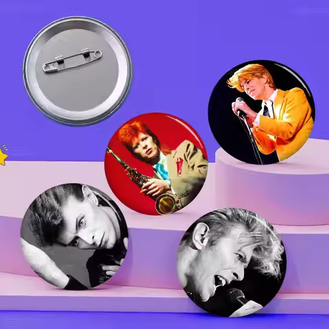 Hot Singer D-David B-Bowie Photo Brooches Creative Round Badge Gifts Pins 32/44/58mm