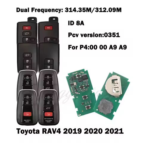 Jingyuqin For Toyotr RAV4 19-21 Pcv Version0351 P4 A9 Smart Car Key 2/3/4 Buttons ID8A Dual Frequenc