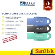 Sandisk CZ550 32GB 64GB 128GB 256GB Ultra Curve USB 3.2 Flash drive SDCZ550
