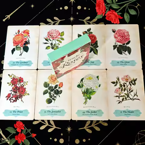 44-Card Deck Oracle Of The Rose Cards Dreamy Romantic Beautiful Design Pattern For Friends Holiday G