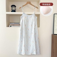 Taiwan Taiwan Ready Stock Cloud Cotton Pajamas Sling Nightdress Ladies Pajamas Summer Pajamas with C