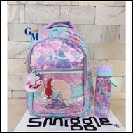 Smiggle Classic Backpack Disney Ariel Smiggle Original Elementary School Junior High School Children's Bag