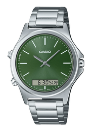 นาฬิกาข้อมือผู้ชายคาสิโอ Casio Standard Silver สายแสตนเลสสีเงิน หน้าปัดน้ำเงิน รุ่น MTP-VC01D-3EUDF 