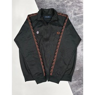 Fred Perry Tracktop Taped (100% Original) Black Orange Olive