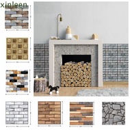 XINLEEN Self Adhesive Tiles, 3D Stone Grain Imitation Brick Kitchen Wall Sticker, Retro PVC Oil Proof Square Cobblestone ​Imitation Brick Kitchen Cupboard