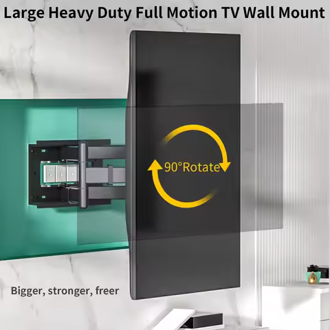 Full Motion TV Wall Mount 50-90 Inch Landscape to Portrait Vertical & Horizontal Rotating Bracket fo
