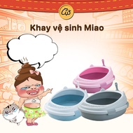 Cat litter tray, cat litter holder with cute cat ear shaped shovel, 2 sizes L-XL