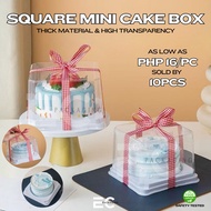 EC 10pcs 4INCHES Transparent Mini Cake Box Cake Packaging Food Box Bento Cake Box Dessert Gift Box