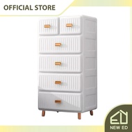 Newed Living Room Plastic Chest Drawer Storage Cabinet NonTransparent Drawers 55CM Five Tier