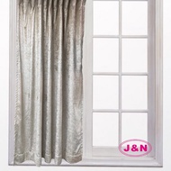 【J&amp;N】艾爾絲絨素色遮光拉摺窗簾-米色(270*165cm)