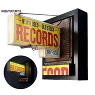 Record Store Wall Light Retro Wall Decoration Light Nostalgic Lighted Record Store Bar Ornament Gift