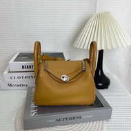 Hermes mini Lindy Sesame x blue brume swift PHW