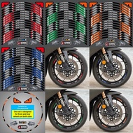 16PCS 17In Emotional Speed Universal Motorcycle Wheel Tire Stickers Reflective Rim Tape Motorbike Bicycle Decals