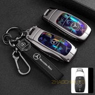 Remote Key Case Cover Metal Key Fob Shell Keychain For Mercedes Benz E C S GLC Class E200 E400 E63 W