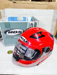 HELM MDS PRO RIDER SOLID FIRE RED HELM MODULAR BISA FULL FACE BISA HALF FACE DOUBLE VISOR ANTI UV SI