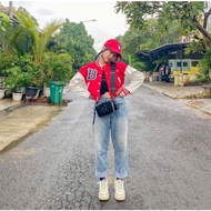Varsity Cropped Base Ball B for Beyond the Kombinasi Warna Two Tone Jacket Jaket Baseball Wanita Cr