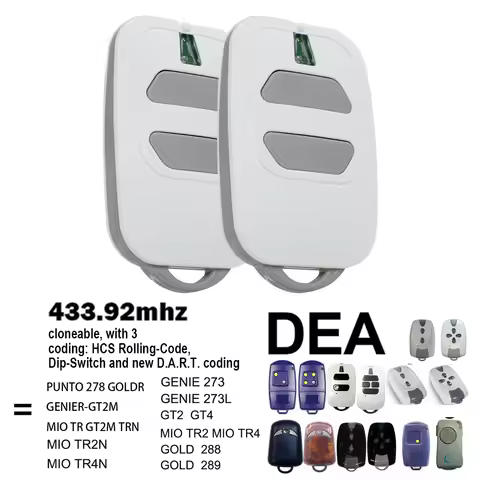 2X DEA GTI2M GTI4M 433MHz Remote Control For GT2 GT4 GTI2N GTI4N MIO TR2 TR4 Garage Door Openner Com
