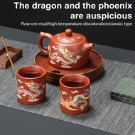 Dragon and Phoenix Color-changing Teapot High-quality Mineral Purple Mud Teapot Dragon and Phoenix C