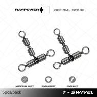 Raypower T swivel 3 Way Swivel 3 Way Anti-Wrapping Stainless Steel Connector Anti-Rust 5pcs/pack