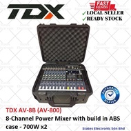 TDX AV-8B (AV-800) 8-Channel Power Mixer with build in ABS case - 700W x2