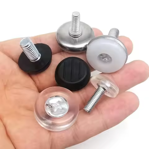 12pcs Black Clear Transparent Iron Plastic Furniture Table Chair Sofa Leg Feet Adjustable Leveler Gl