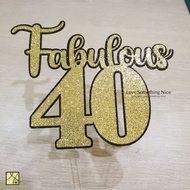 Customised Cake Topper - Fabulous 40 Edible Glitter
