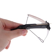 Mini CrossBow String Kirsite Plastic Decompress Toy Super Electroplate Launch Toothpick Black Silver