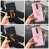 Oppo Reno2 Z Case Lovely Fashion A-Z Letters Crown Silicone Soft TPU Slim Shockproof Bumper Oppo Reno2 F Phone Case