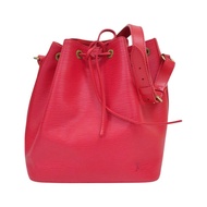 紅色 EPI 水波紋 牛皮 Petit Noe 水桶包 肩背包【LOUIS VUITTON LV 路易威登】 M59017