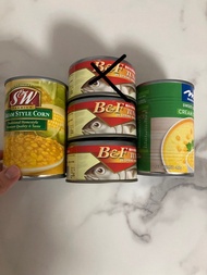 全新吞拿魚罐頭/粟米湯罐頭/芝麻醬/杯面酸辣粉/韓國午餐肉/長城牌鹹牛肉罐頭（可以物易物）