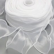 (5 Yard/cuộn) 5.5 cm Lượn Sóng Silk Organza Ribbon Bowknot Chất Liệu Ribbon Tóc Trang Sức Bao Bì Quà