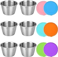 Bayrouth Salad Dressing Container To Go,6x2.4OZ Small Containers With Lids, Condiment Cups Reusable 