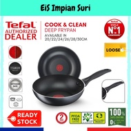 (Ready Stock) Tefal Cook & Clean 20/24/26/28/30cm Non Stick Deep Frying Pan Frypan Cookware Kuali No