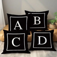 1pc 26 Letters Initial Capital Letter A-Z Modern Style Peach Skin Velvet Cushion Cover 17.7x17.7inch