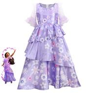 Isabella Cosplay Encanto Costume Adult Women Isabella Dress Flower Girls Dress Wig Halloween Madriga