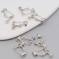 8pcs Copper Ear Clips, Converter Clips On Earring Converter Components For No-Pierced Ears With Scre