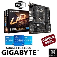 GIGABYTE B560M DS3H AC INTEL B560 LGA1200 MOTHERBOARD + INTEL 11TH GEN CPU COMBO PROMO