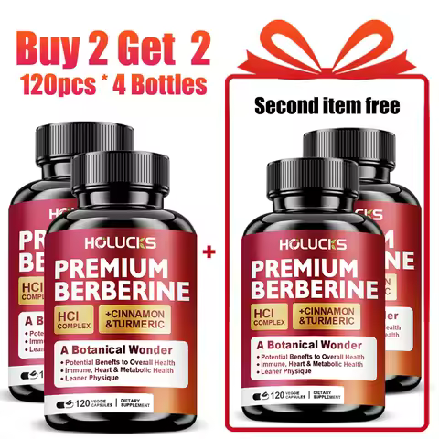 HOLUCKS High Potency Berberine HCl Supplement, with Cinnamon, Turmeric, Black Pepper, for Metabolic 