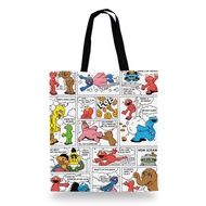 SST5 กระเป๋ากระสอบสาน PP Sesame Street SST B PP Woven Tote Bag (SST5B PPWB WH35) W35xH40xS15 cm