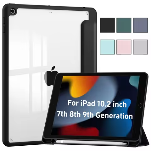 For Apple iPad 10.2 7th 8th 9th Generation Case With Pencil Holder Magnetic Smart Cover Auto Wake Sl