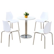 DUDEE ชุดโต๊ะพร้อมเก้าอี้ สไตล์โมเดิร์นทันสมัย DD174โต๊ะขาว60*60+ DD168 เก้าอี้ 2 ตัว