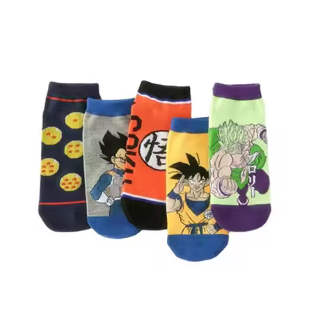 5pcs Japanese Anime Dragon Ball Goku Vegeta Broli Handsome Socks Gift Anime Merchandise